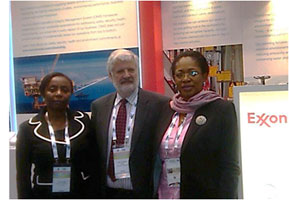 Battelle's Alan Tilstone, ExxonMobil's Carol Antaih, and Nigerian Department of Petroleum Resource's Dorothy Bassey, co-authors of the presented paper